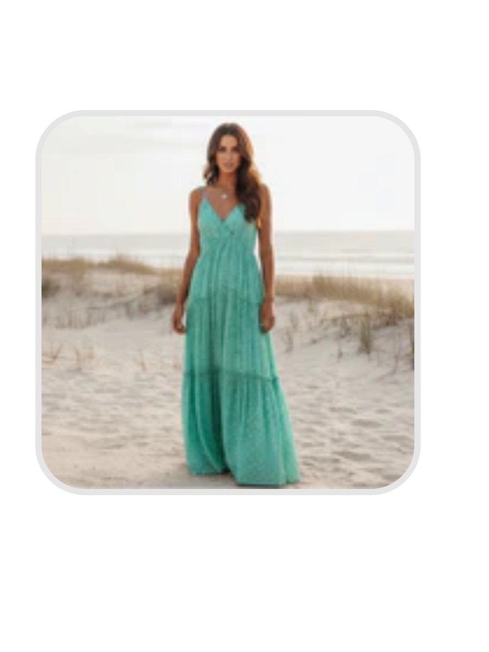 Women's Teal Tiered Maxi Dress - Lightweight Summer Sundress